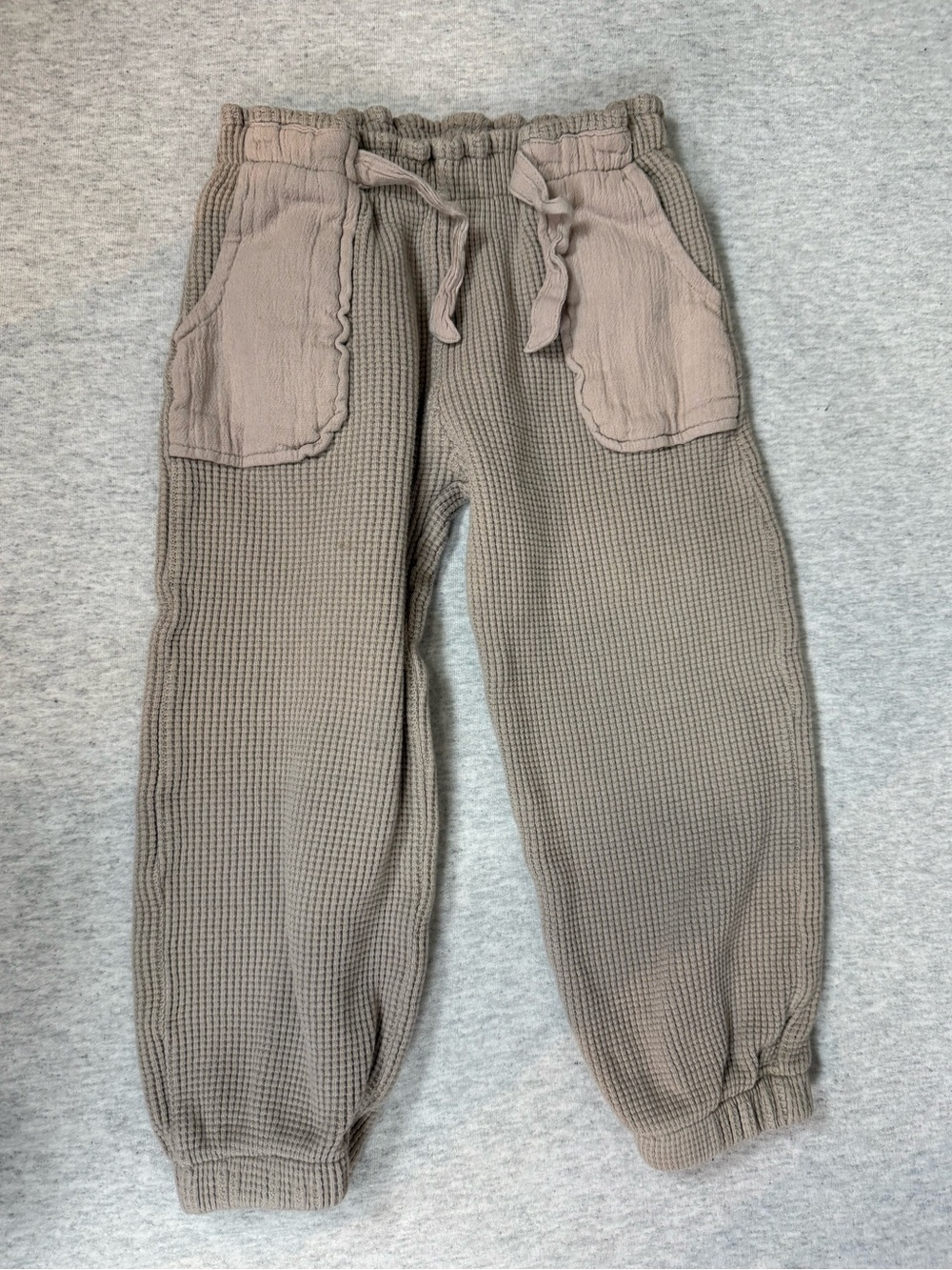 Zara Waffle Knit Joggers - Beige - Kids 2–3 Years